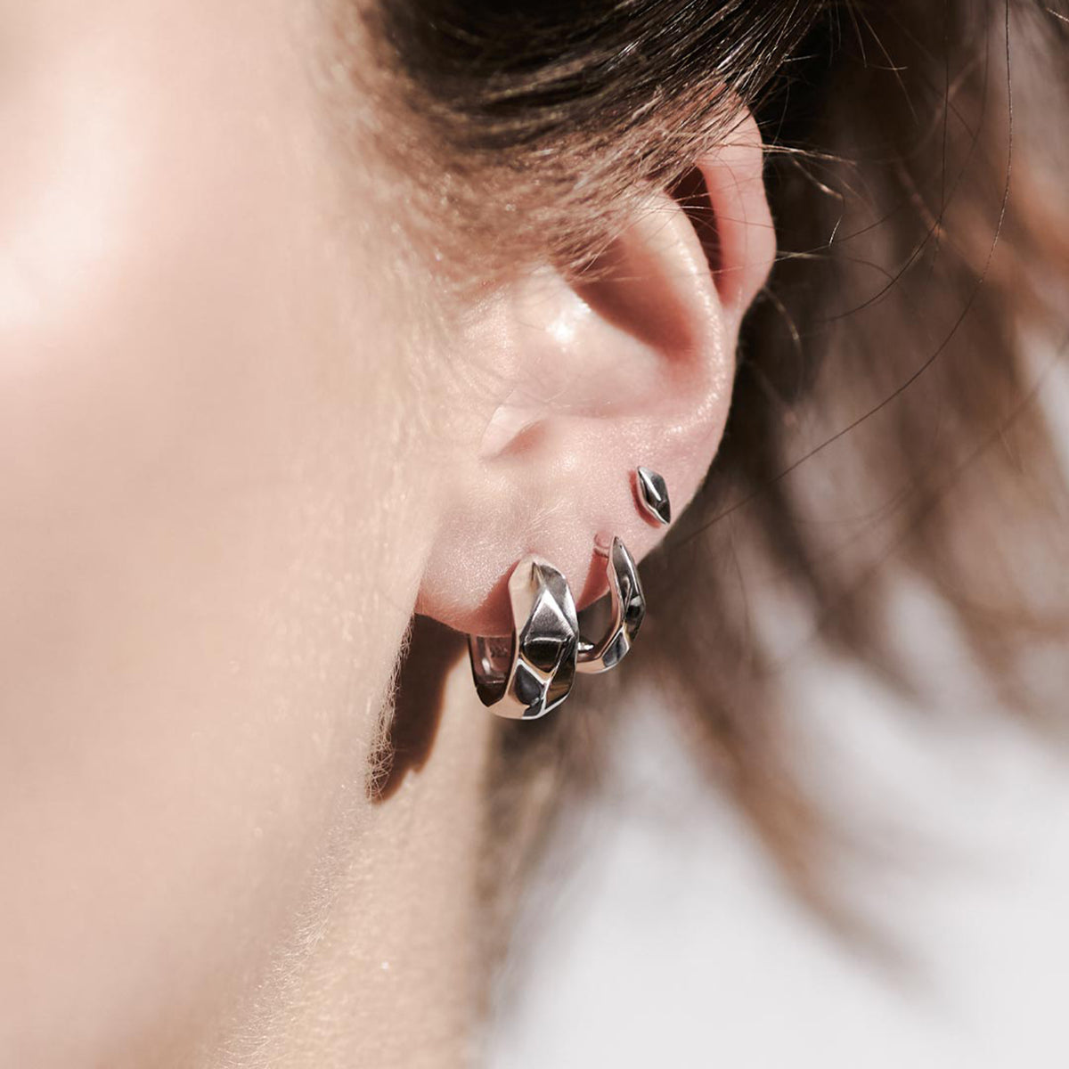 Kit Heath Sterling Silver 'Glint' Mini Stud Earrings