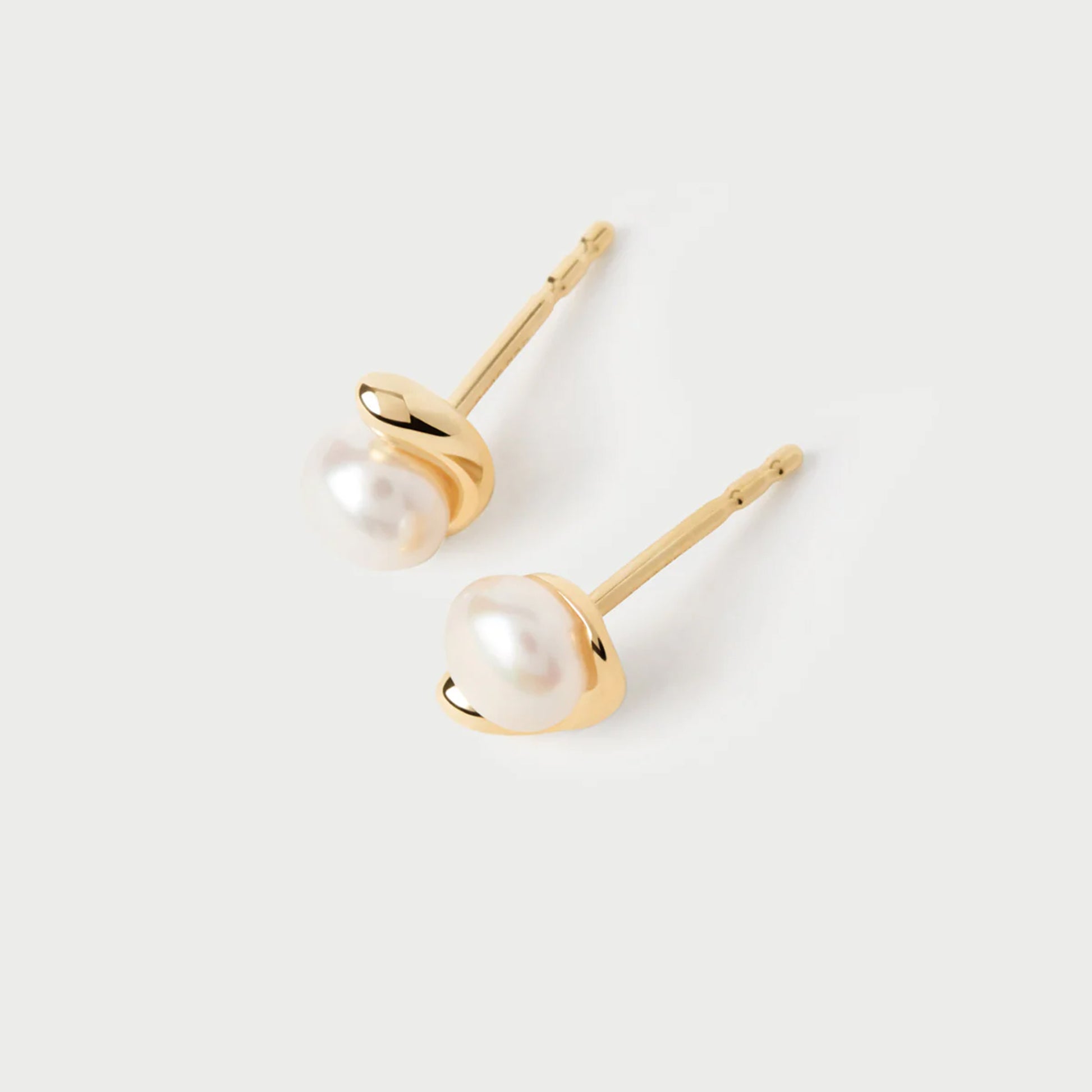 PDPAOLA 18ct Gold Plated Sterling Silver 'La Perla' Mini Stud Earrings