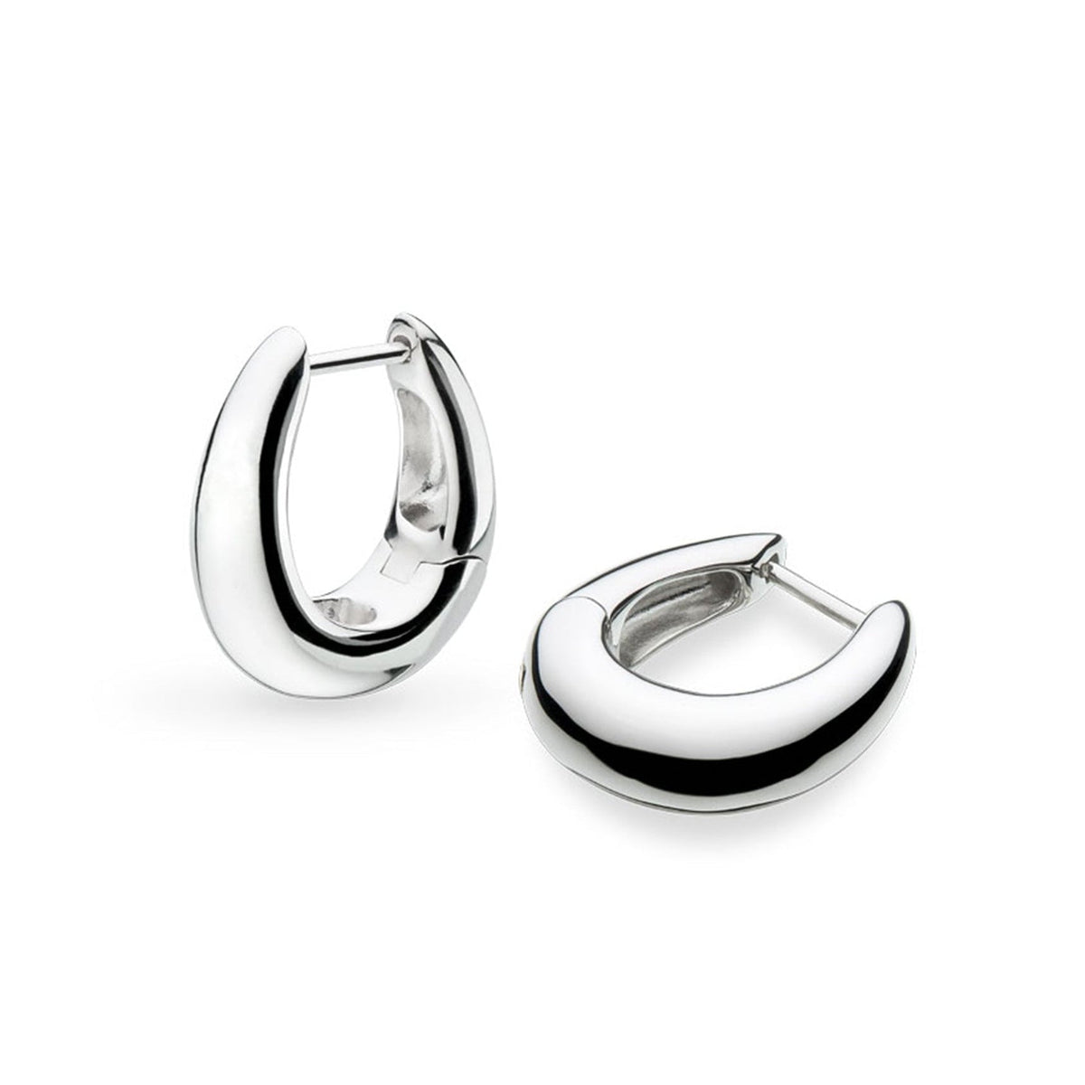 Kit Heath Sterling Silver 'Coast Pebble' Smooth Hinged Hoop Earrings