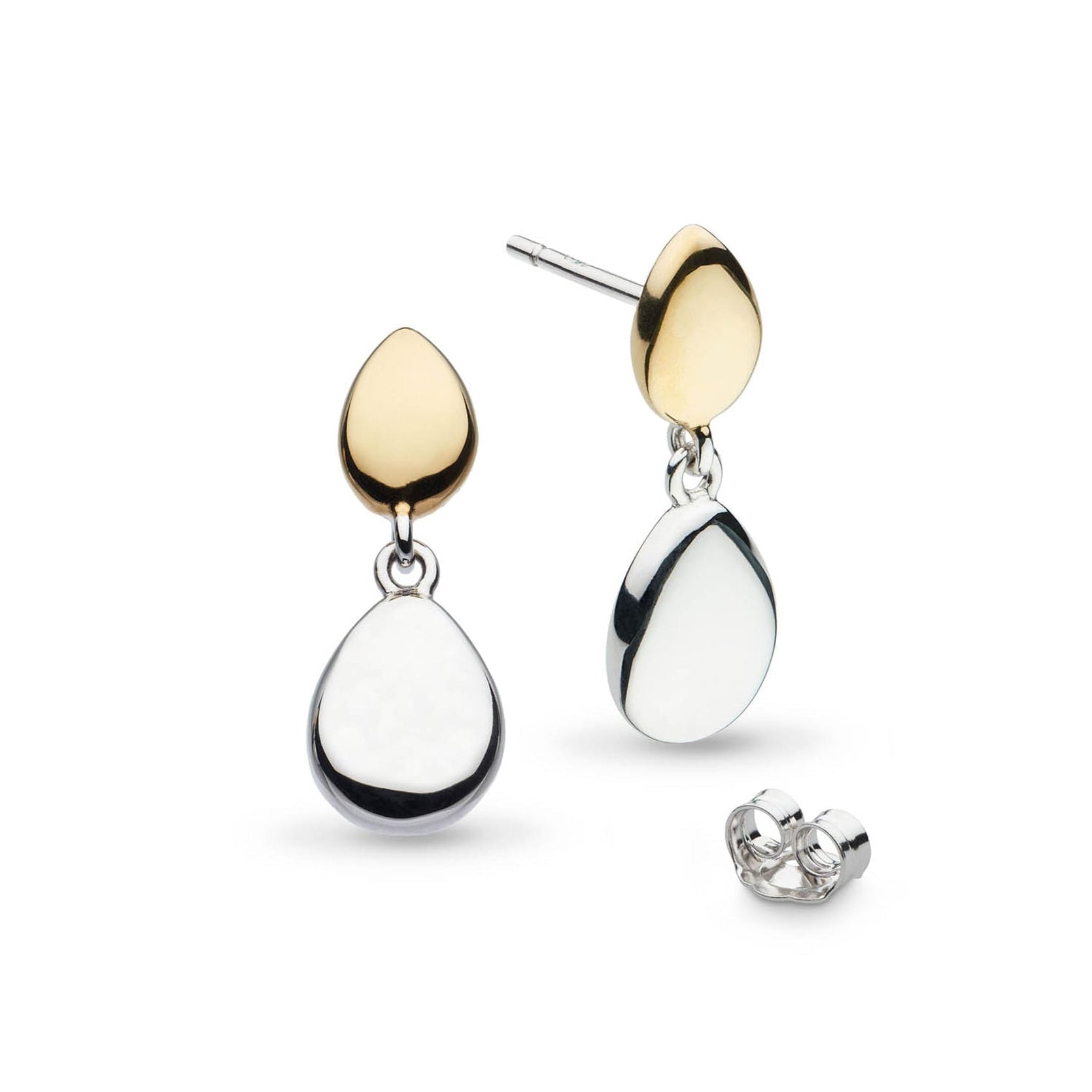 Kit Heath Sterling Silver 'Coast Pebble' Golden Drop Earrings