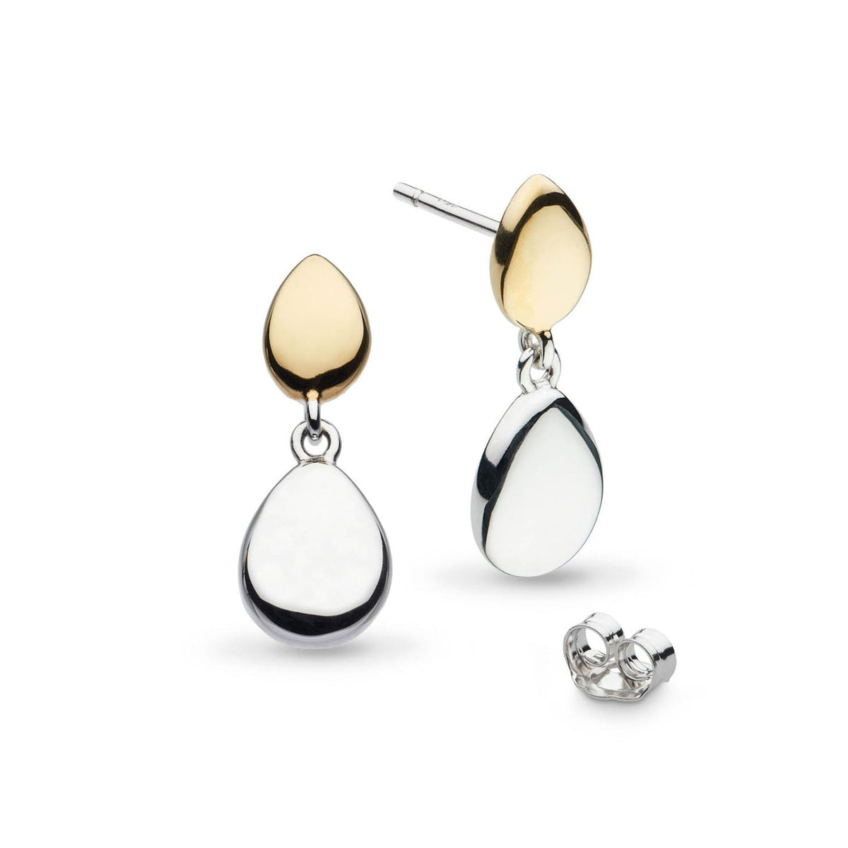 Kit Heath Sterling Silver 'Coast Pebble' Golden Drop Earrings