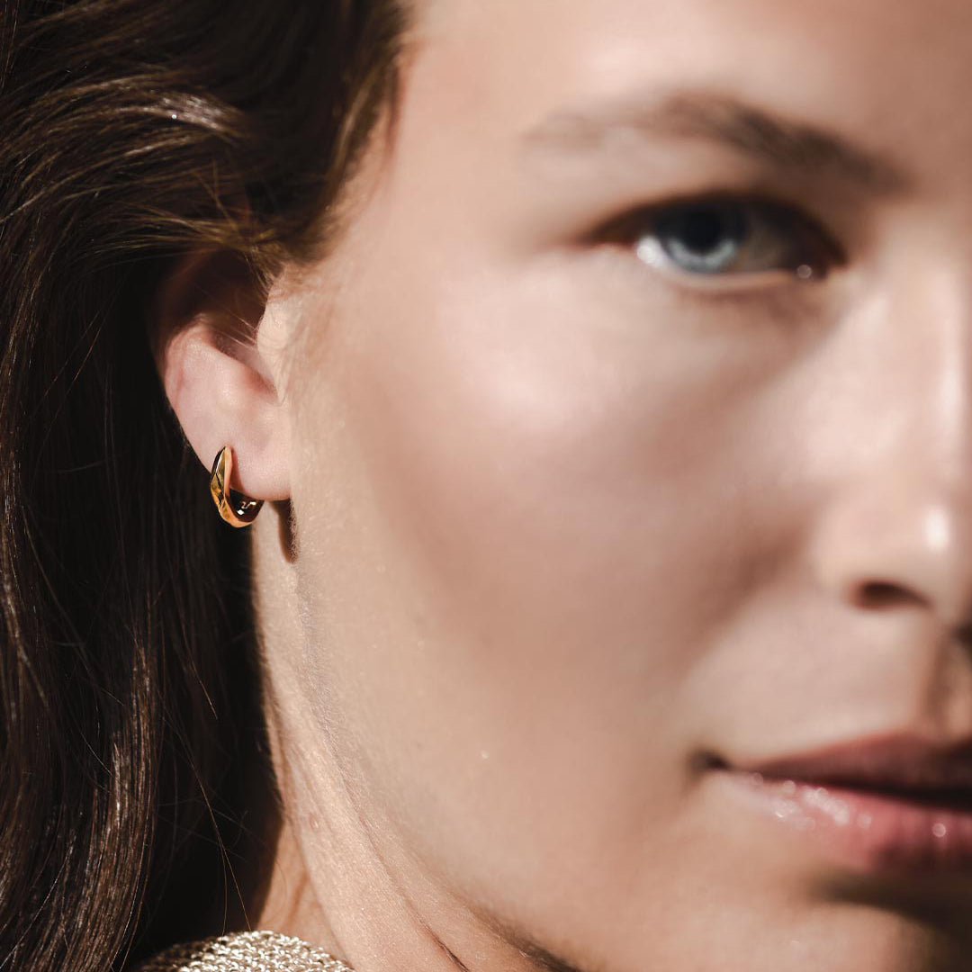 Kit Heath Glint Geo Golden 18ct Gold Plated Hoop Earrings