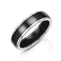 6mm 9ct White Gold Court Band Ring With Zirconium Centre Band