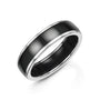 6mm Platinum Court Band Ring With Zirconium Centre Band
