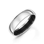 6mm Platinum Polished Soft Court Band Ring With Zirconium Inside