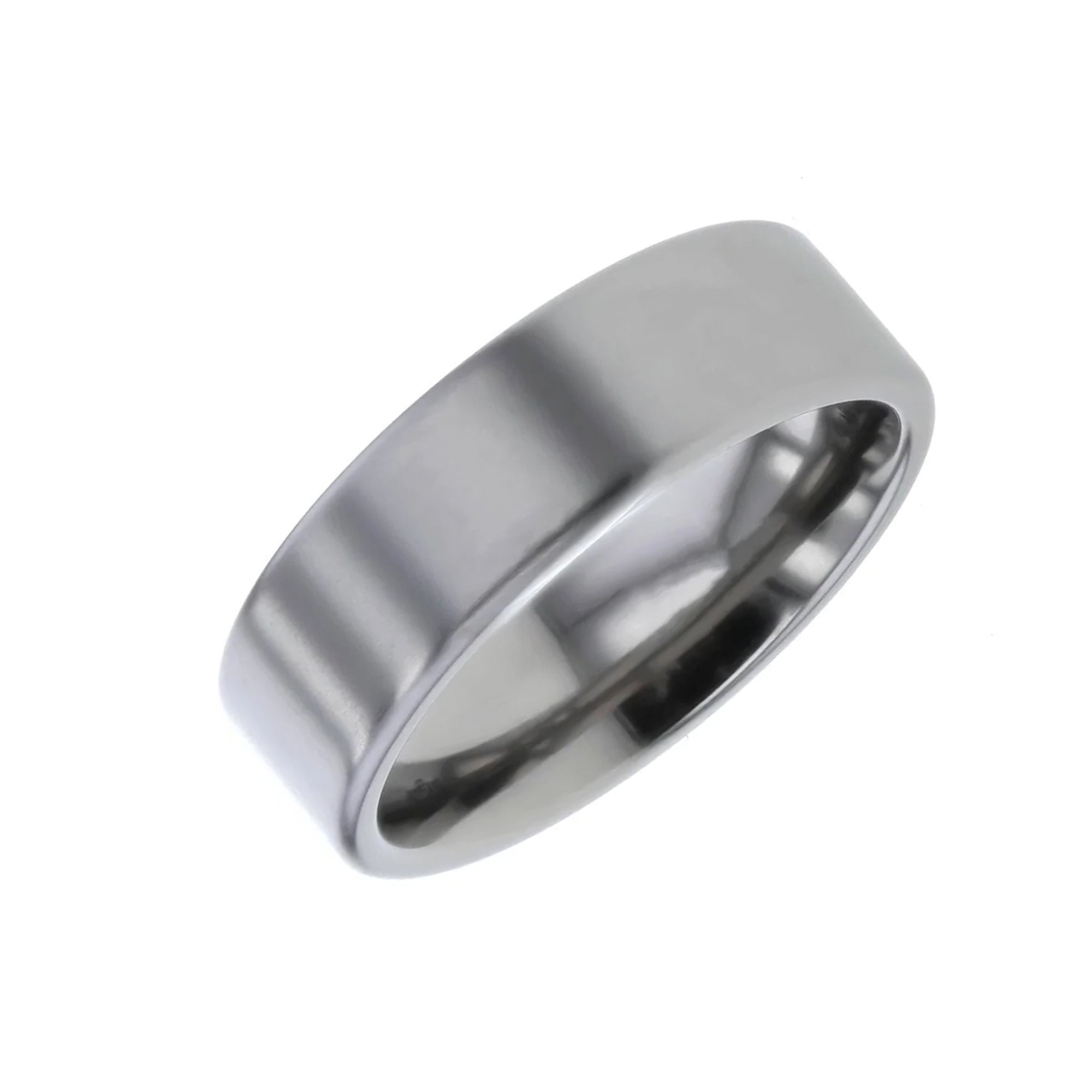 7mm Titanium Flat Top Inner Court Ring with Matt Finish