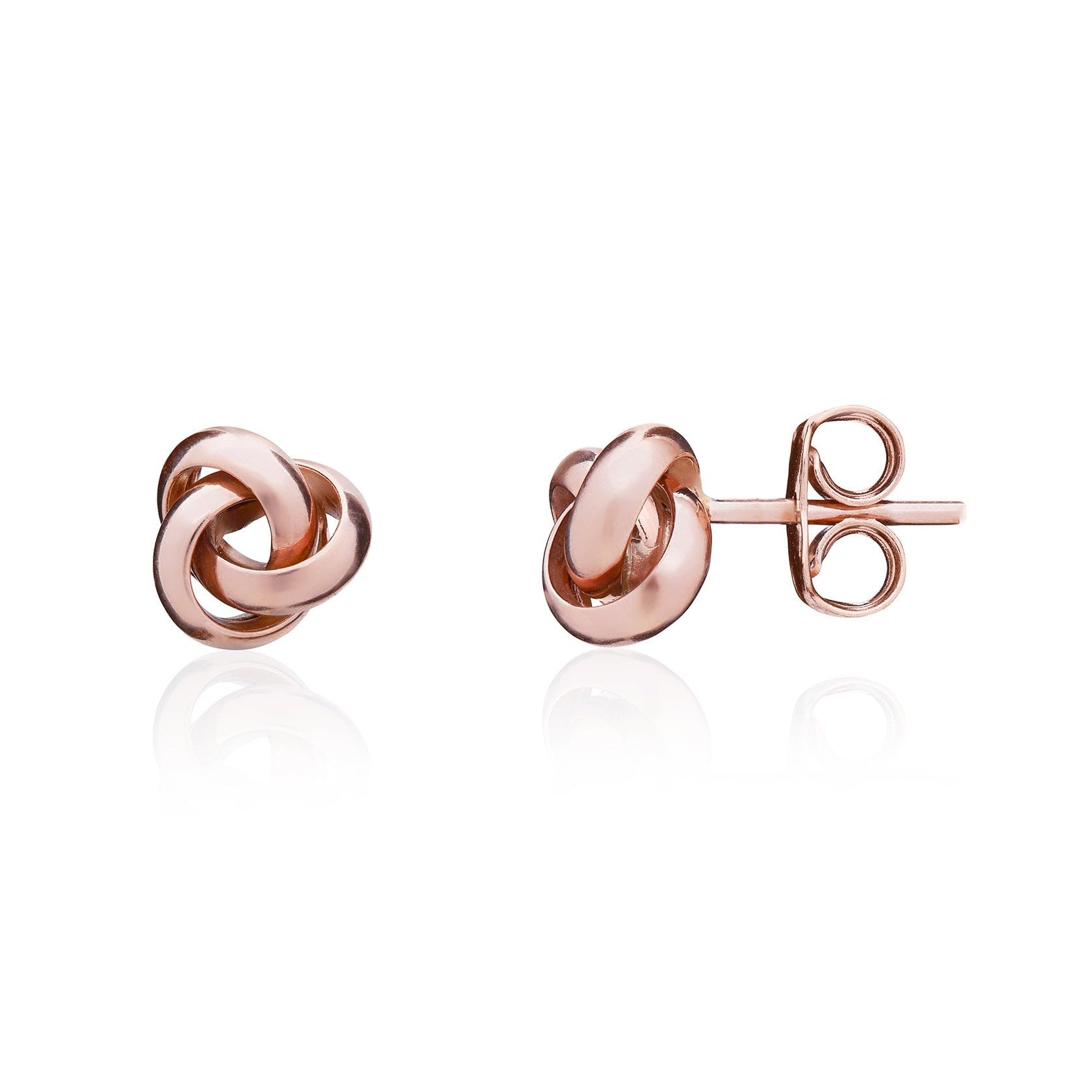 7mm 9ct Rose Gold Knot Stud Earrings