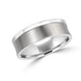 7mm Matt and Polished Titanium Concave Wedding Ring