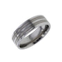 7mm Polished Titanium Ring With Two Satin Bands