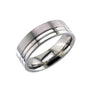7mm Titanium Flat Profile Ring with Offset Twin Grooves