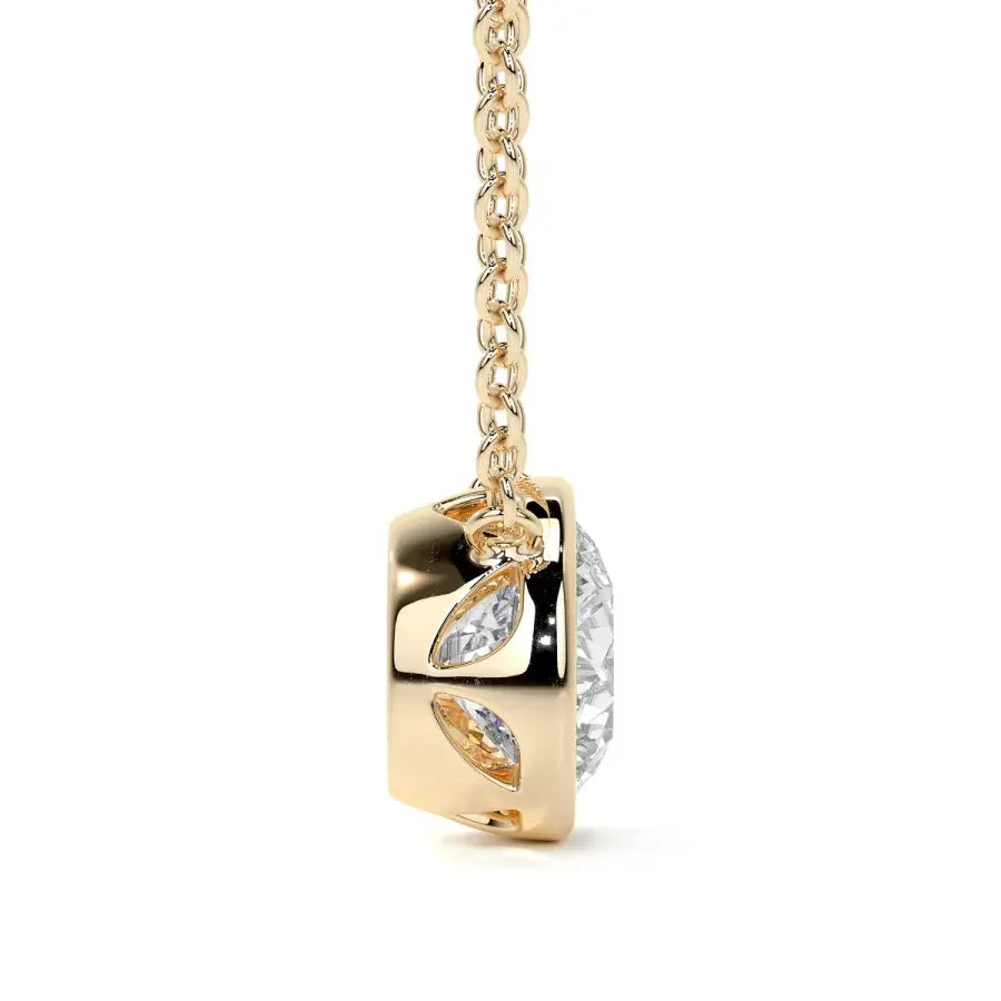 18ct Yellow Gold 1ct Round Brilliant Lab Grown Diamond 'Victoria' Necklace