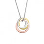 9ct Three Colour Gold Triple Ring Interlocking Necklace