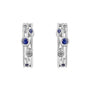 9ct White Gold Diamond Sapphire Half Hoop Earrings