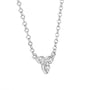 9ct White Gold Three Leaf Diamond Trefoil Necklace