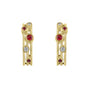9ct Yellow Gold 0.17ct Round Ruby and 0.04 Round diamond 'Cascata' Half Hoop Earrings