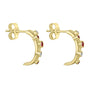 9ct Yellow Gold 0.17ct Round Ruby and 0.04 Round diamond 'Cascata' Half Hoop Earrings