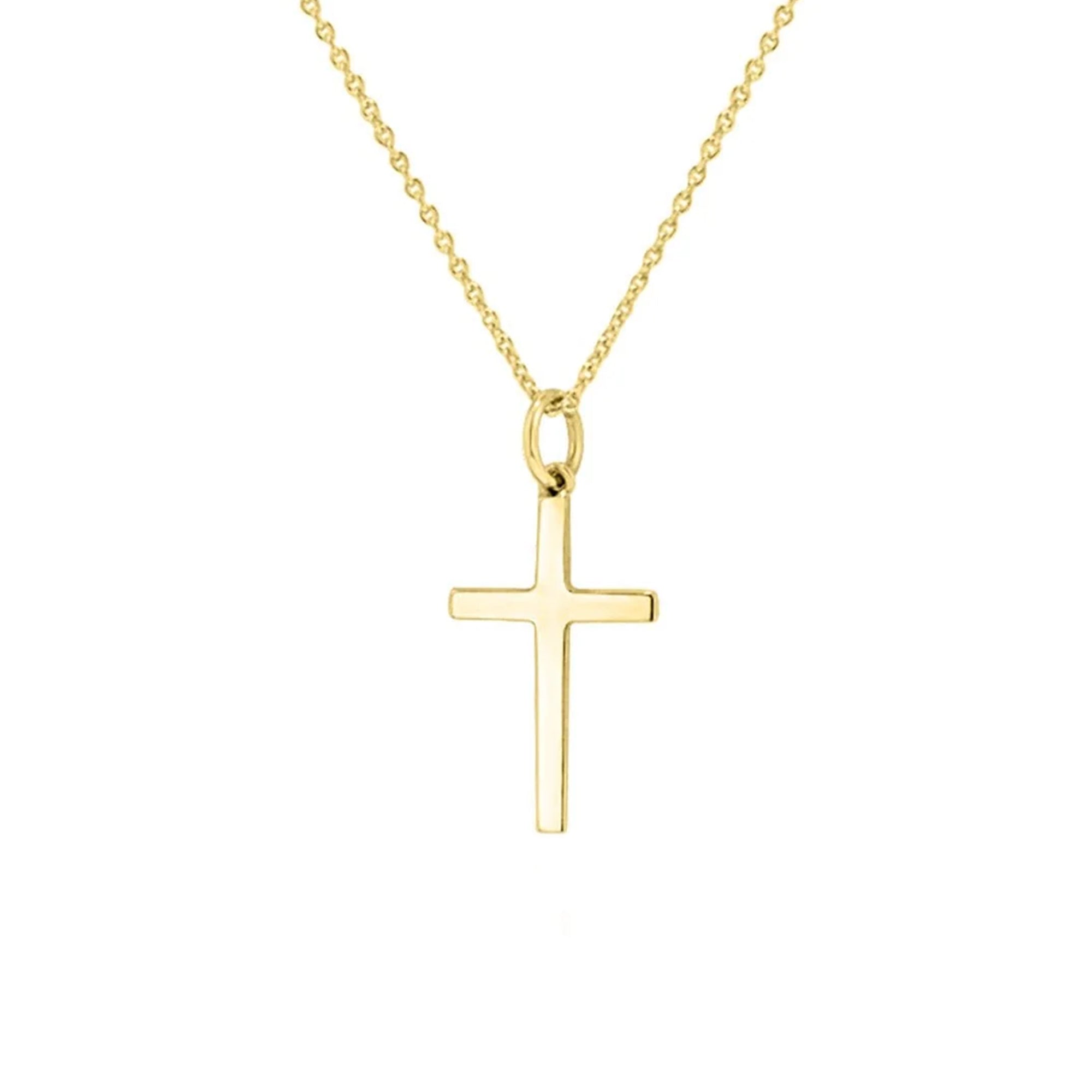 9ct Yellow Gold 20mm x 12mm Cross and Chain