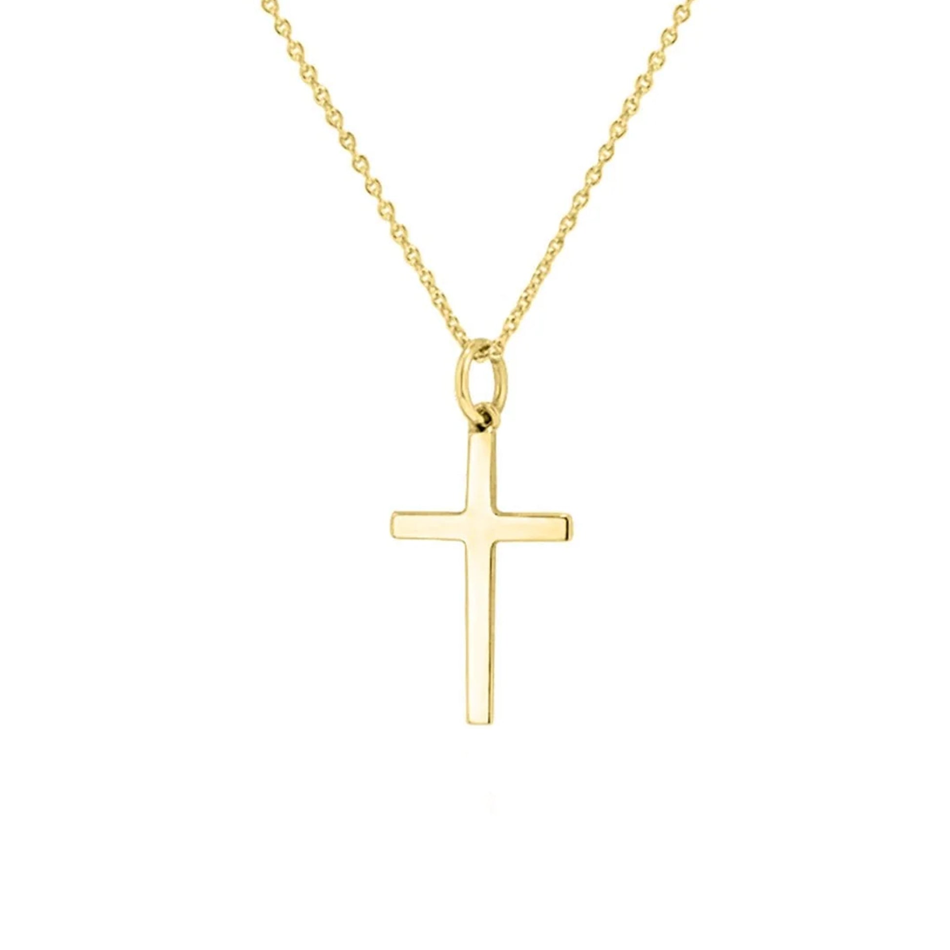 9ct Yellow Gold 20mm x 12mm Cross and Chain