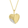 9ct Yellow Gold Diamond Set Heart Pendant & 18" Chain