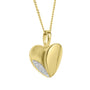 9ct Yellow Gold Diamond Set Heart Pendant & 18" Chain