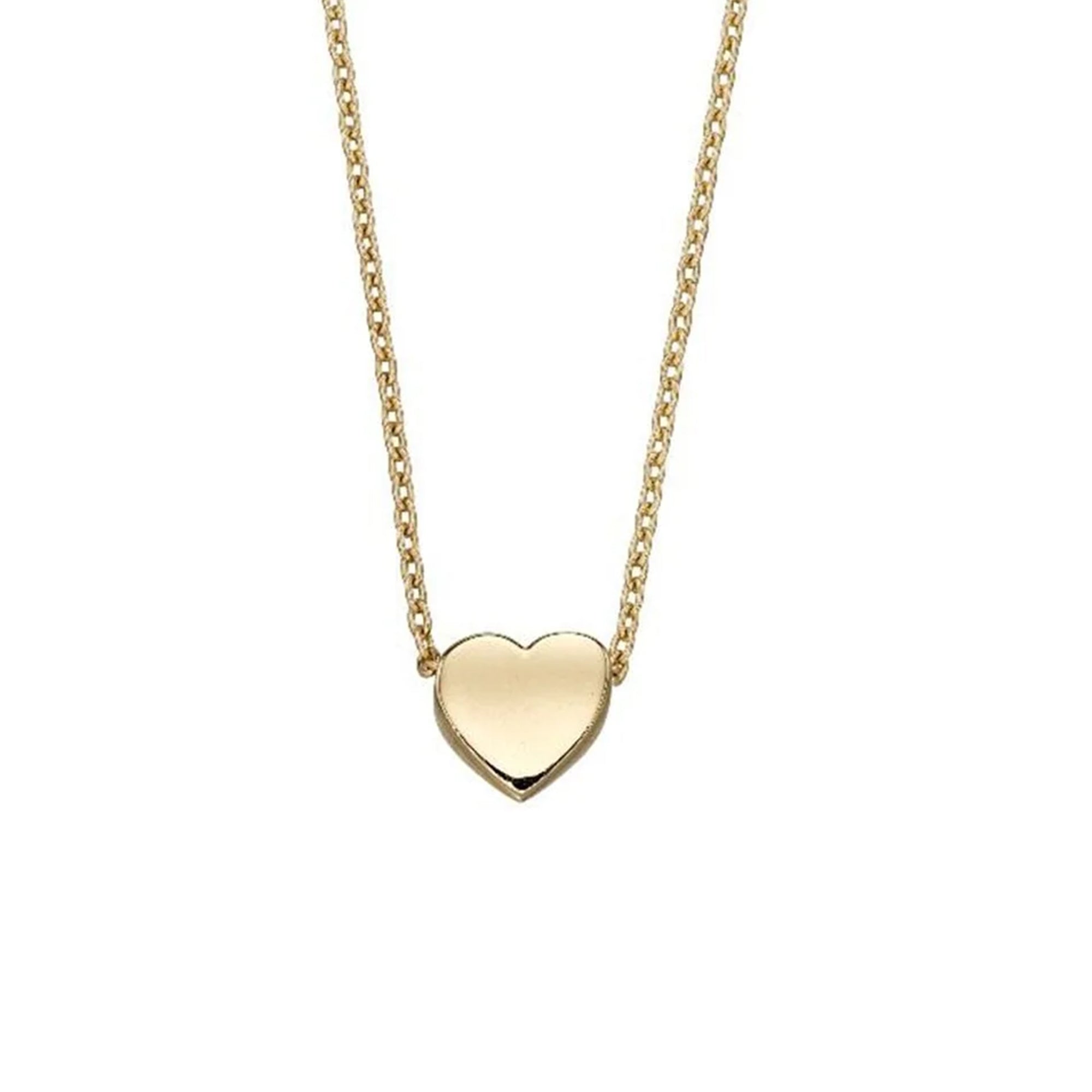 9ct Yellow Gold Heart Slider Necklace