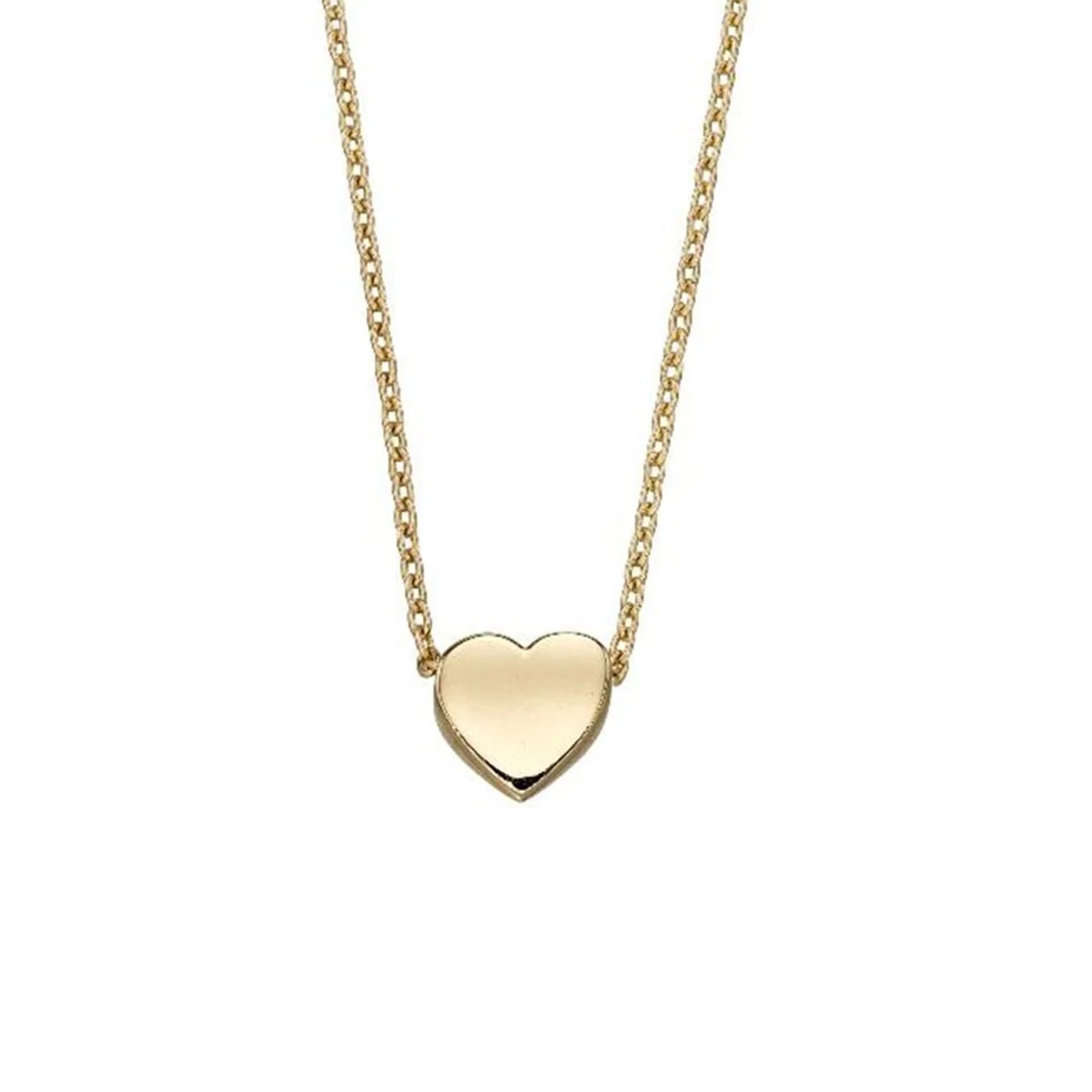 9ct Yellow Gold Heart Slider Necklace