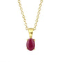9ct Yellow Gold Oval Ruby Necklace