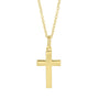 9ct Yellow Gold Plain Solid Cross Pendant With Adjustable 16"-18" Fine Trace Chain