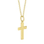 9ct Yellow Gold Plain Solid Cross Pendant With Adjustable 16"-18" Fine Trace Chain