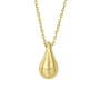 9ct Yellow Gold Teardrop Necklet on a Filed Trace Chain
