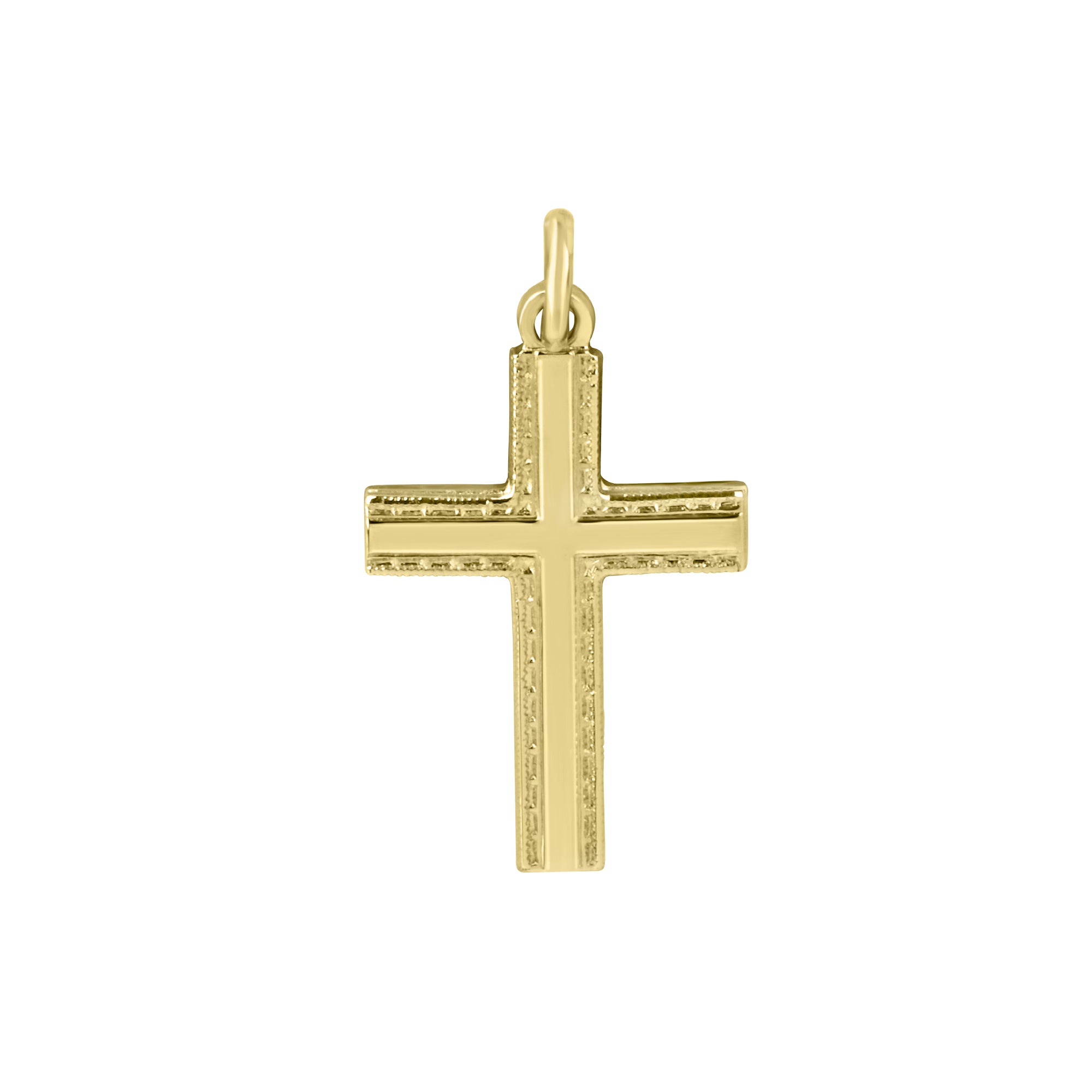 9ct Gold Cross Engraved Edge Pre-Owned Pendant