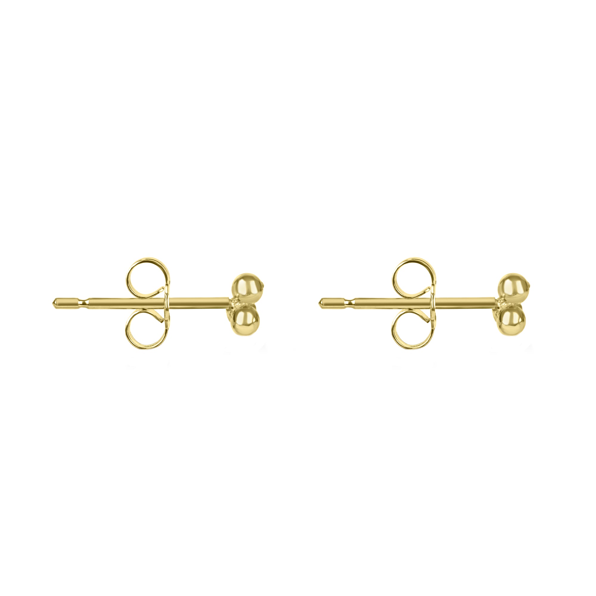 9ct Yellow Gold 6mm Round Pinball Stud Earrings