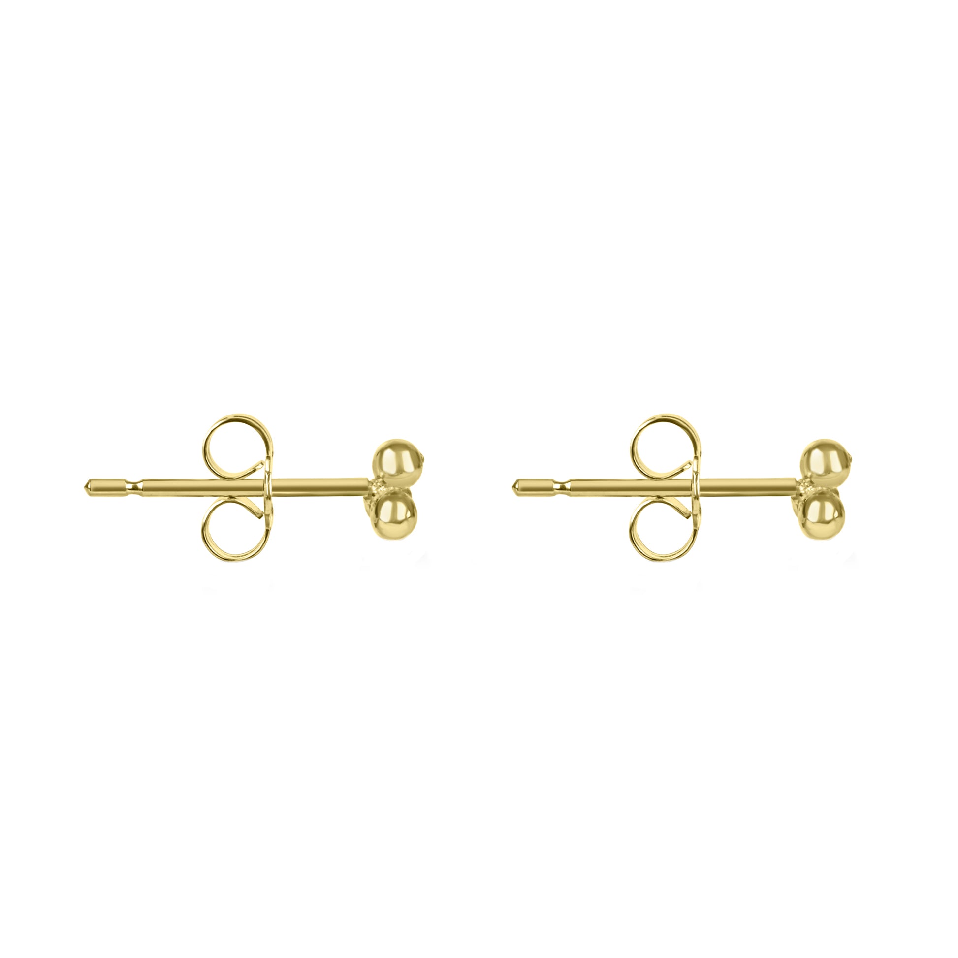 9ct Yellow Gold 6mm Round Pinball Stud Earrings