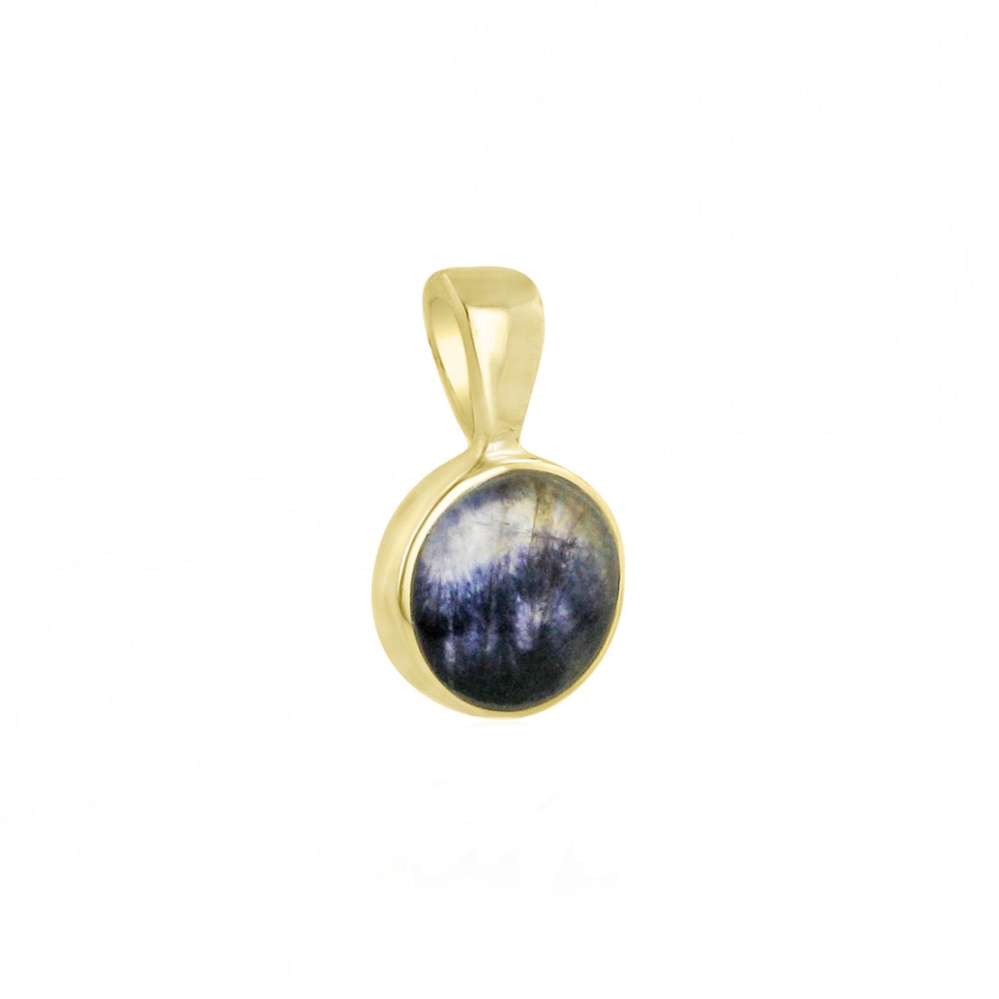 9ct Yellow Gold Pendant With Round Blue John