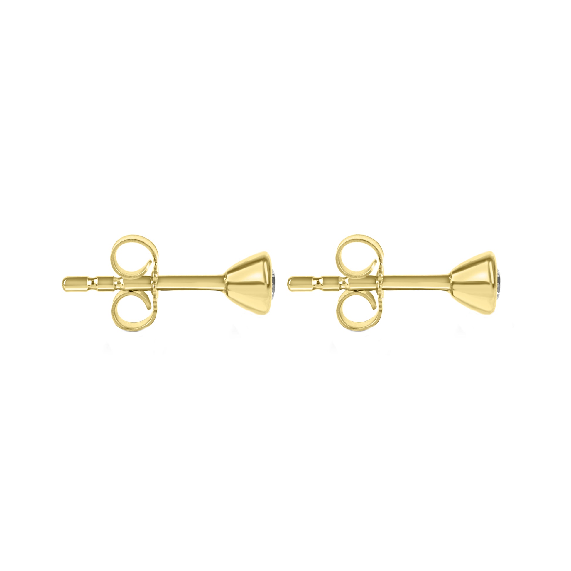 9ct Yellow Gold and Cubic Zirconia Stud Earrings
