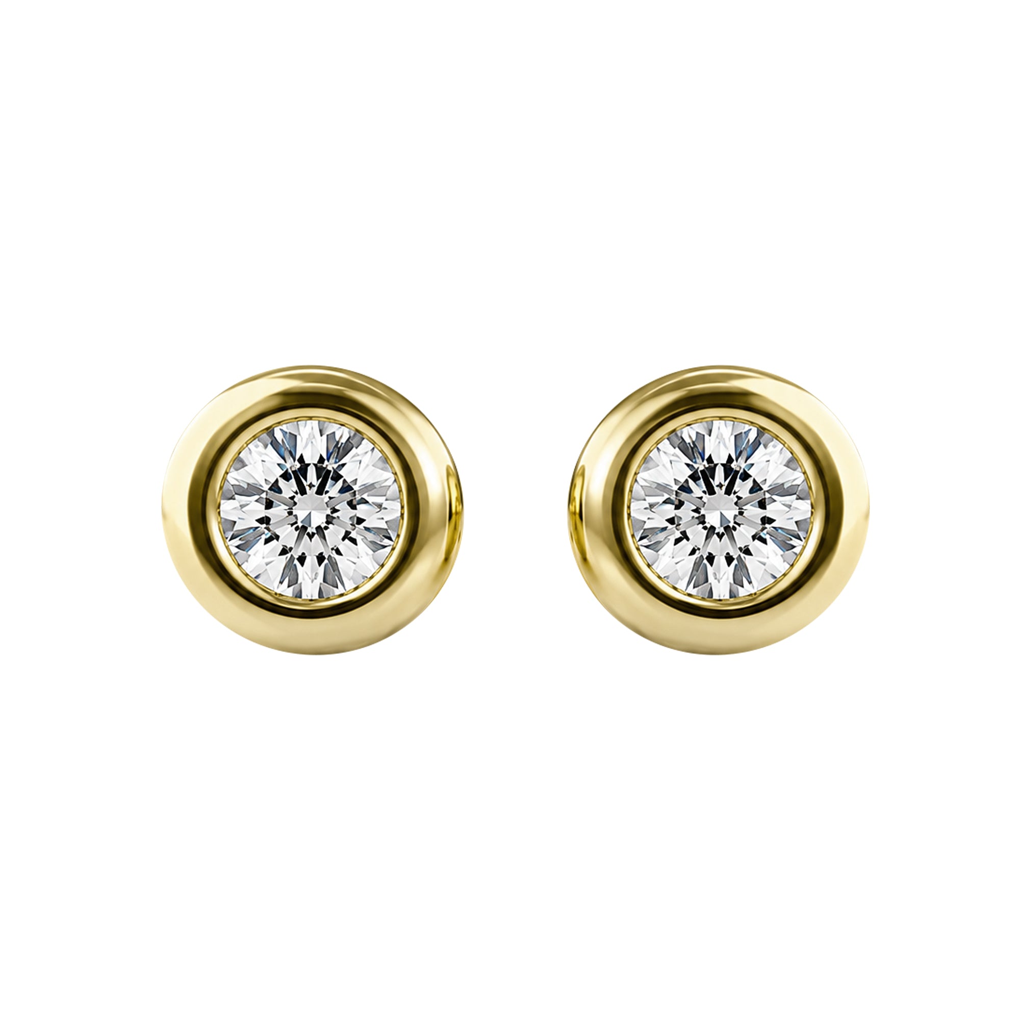 9ct Yellow Gold and Cubic Zirconia Stud Earrings