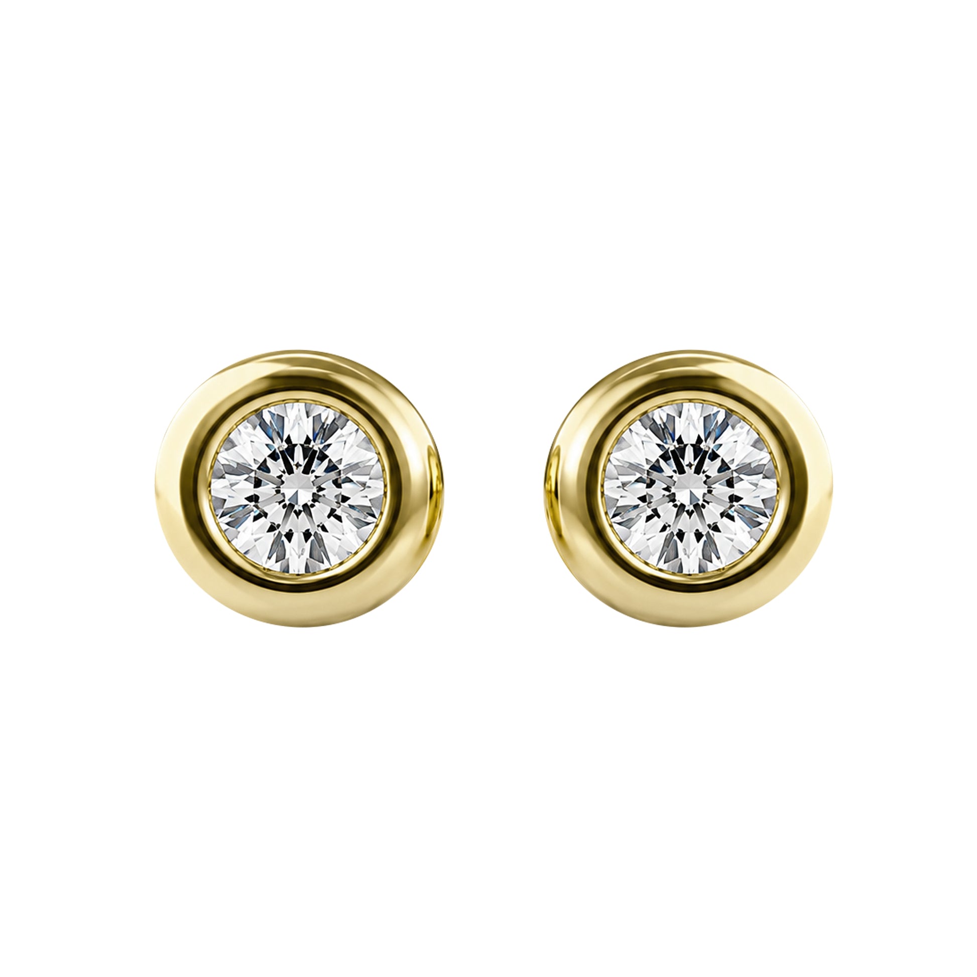 9ct Yellow Gold and Cubic Zirconia Stud Earrings