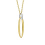 9ct Gold Elongated Diamond Pendant and Chain