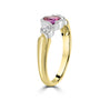 9ct Mixed Gold Amethyst and CZ Pre-Owned Wave Ring