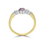 9ct Mixed Gold Amethyst and CZ Pre-Owned Wave Ring