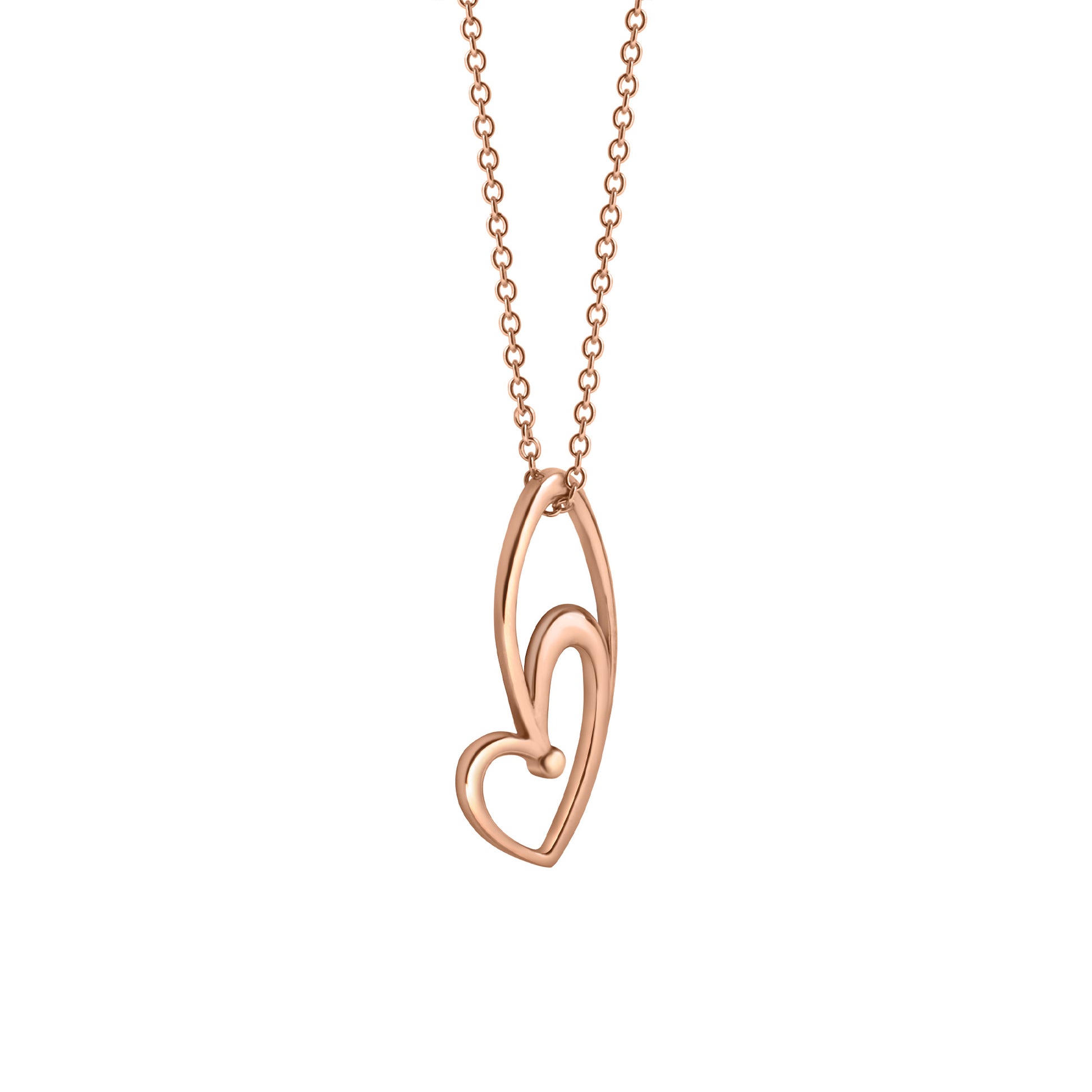 9ct Rose Gold Avanti Heart Necklace