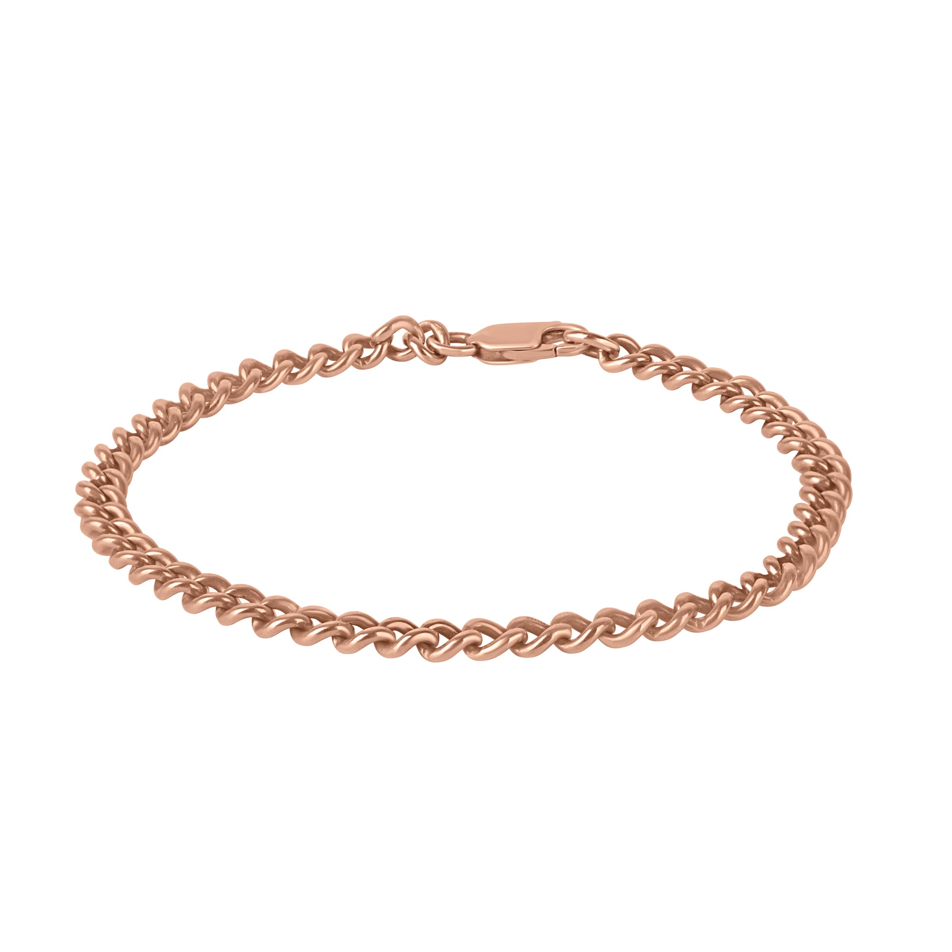 9ct Rose Gold Curb Pre-Owned Bracelet 9" Long
