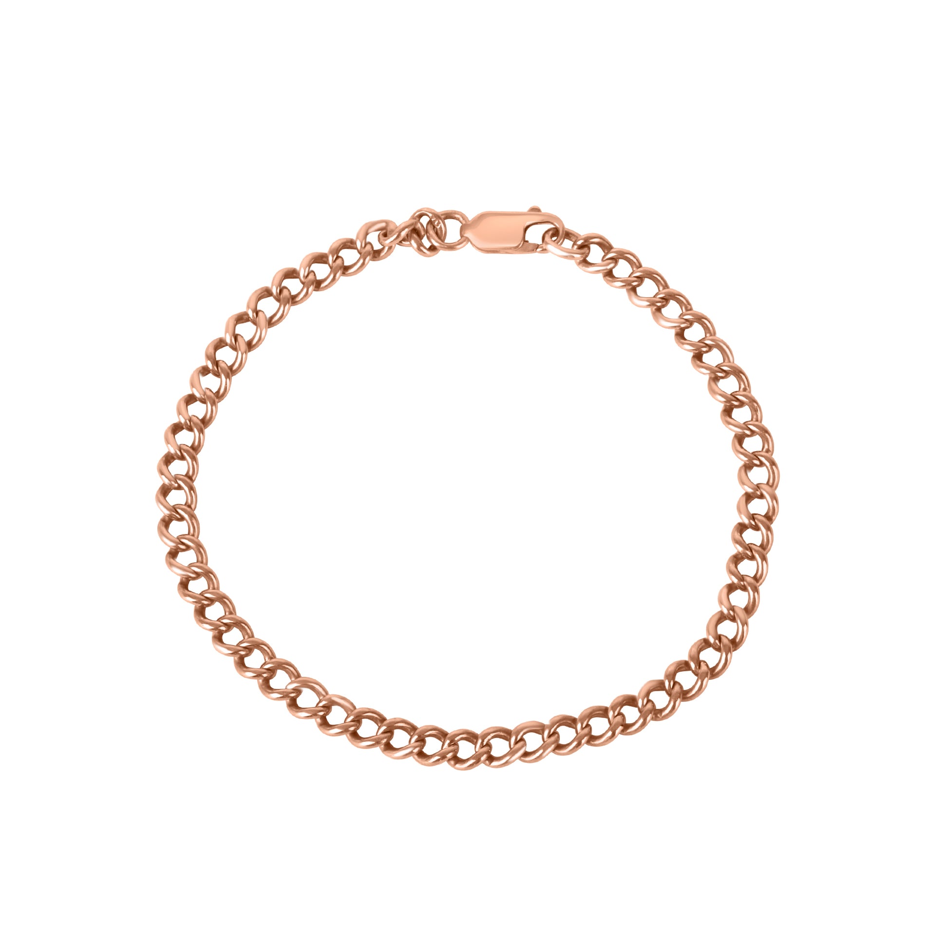 9ct Rose Gold Curb Pre-Owned Bracelet 9" Long
