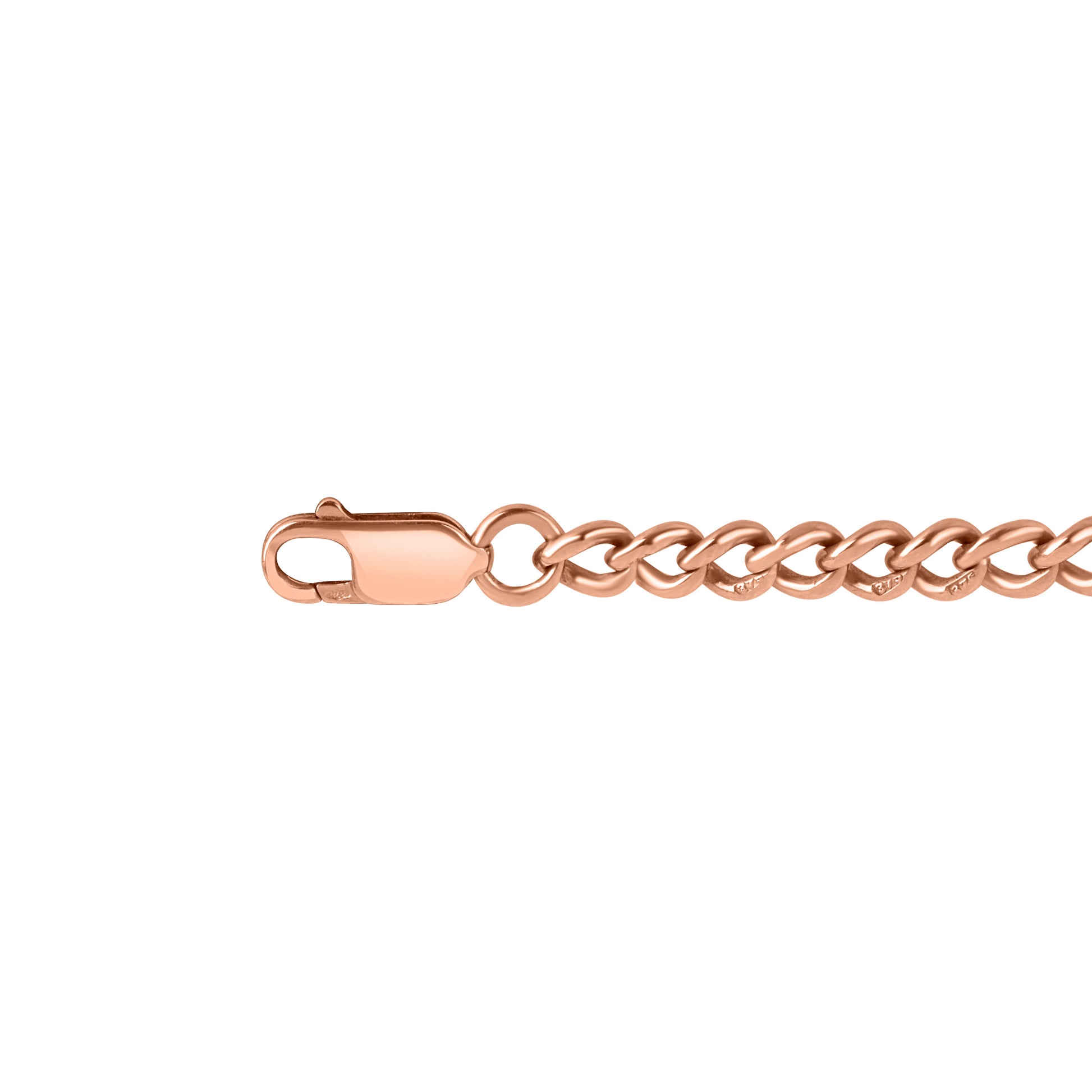 9ct Rose Gold Curb Pre-Owned Bracelet 9" Long
