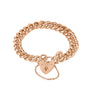 9ct Rose Gold Curb Pre-Owned Graduated Bracelet With Plain Padlock
