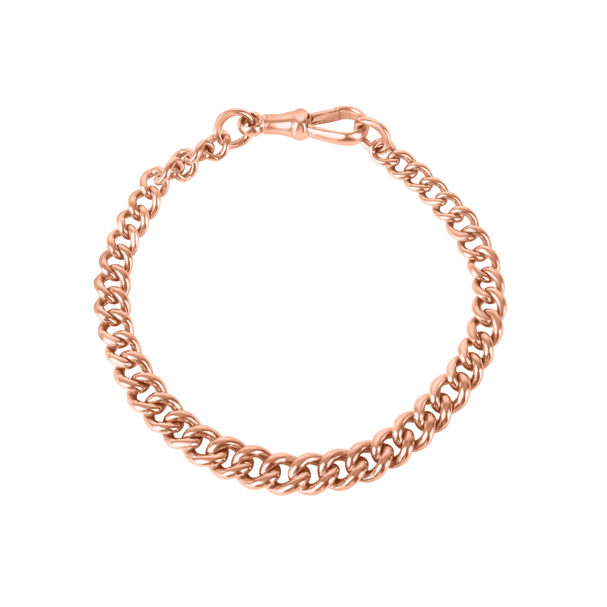 9ct Rose Gold Graduated Curb Pre-Owned Bracelet