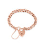 9ct Rose Gold Graduated Curb Pre-Owned Bracelet With Padlock