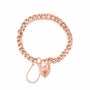 9ct Rose Gold Graduated Curb Pre-Owned Bracelet With Padlock