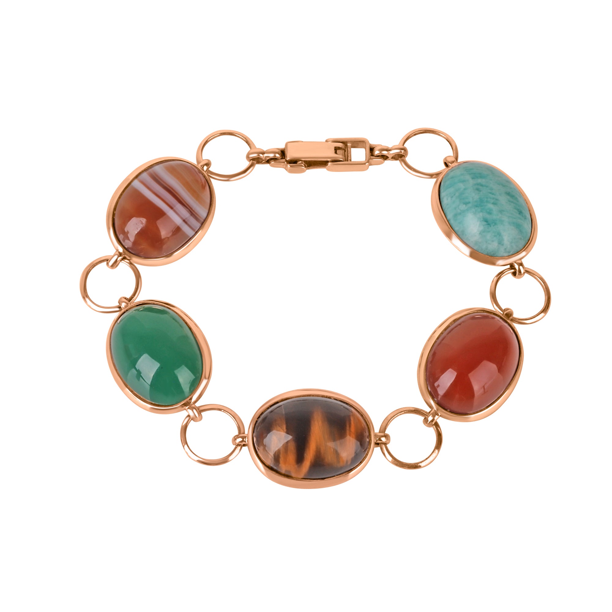 9ct Rose Gold Semi Precious Gemstone Pre-Owned Bracelet