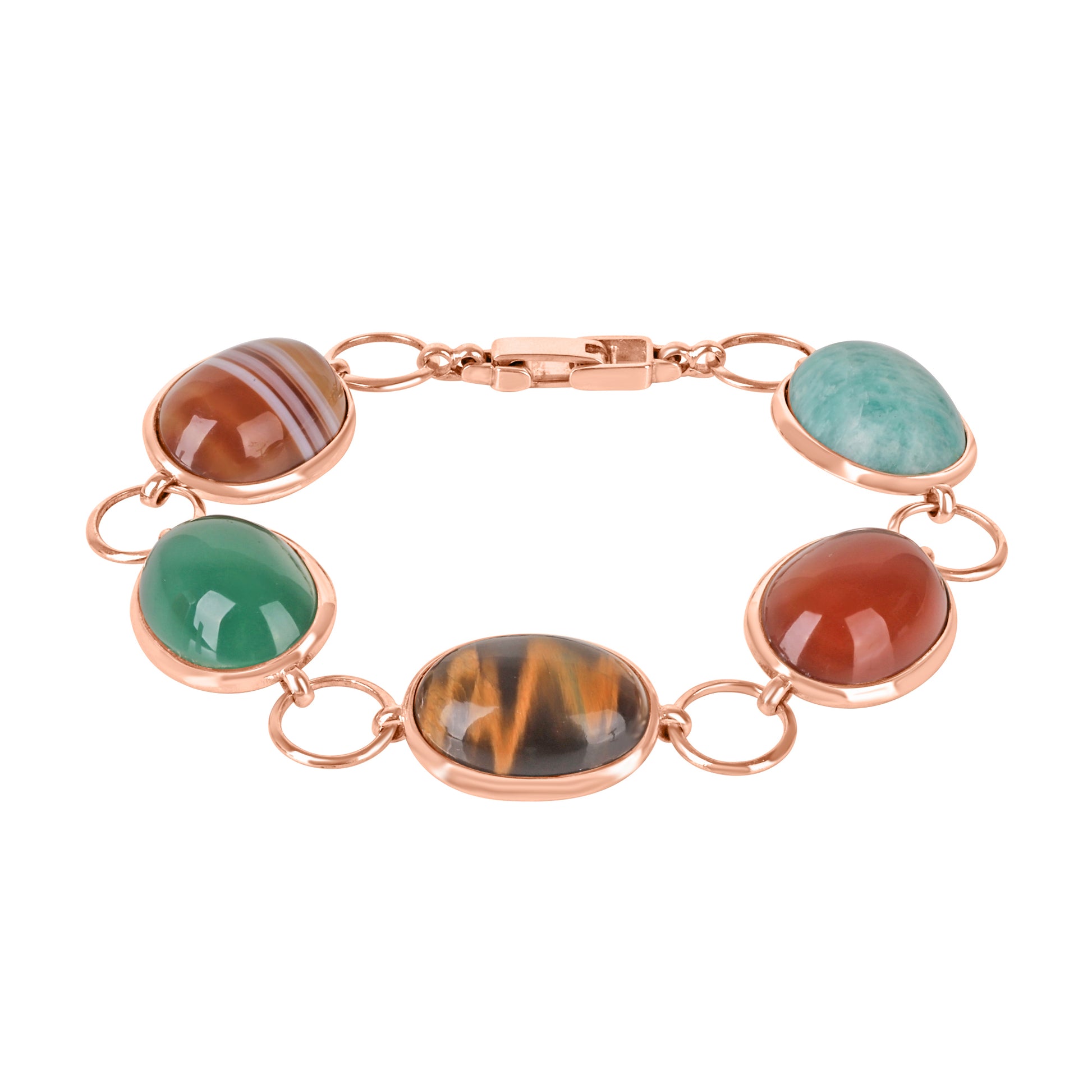 9ct Rose Gold Semi Precious Gemstone Pre-Owned Bracelet